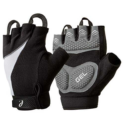 Elite Cycling Project Urban - Guantes de ciclismo sin dedos con almohadillas de gel de 7 mm de grosor y tiradores de dedos fáciles de quitar (negro, grande)