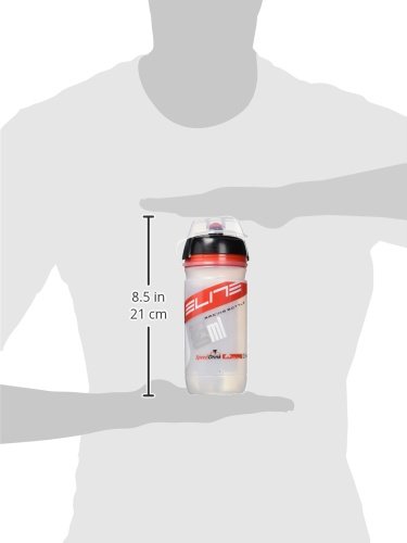 Elite Maxi Corsa  Bidón, Unisex Adulto, Transparente/Rojo, 950ml