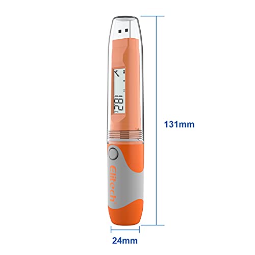 Elitech RC-51 PDF Registrador de Datos de Temperatura, USB Registrador Tester Points Pen Style, 32000 Puntos de Registro, Data Logger para Transporte de Alimentos, medicamentos, Certificado CE