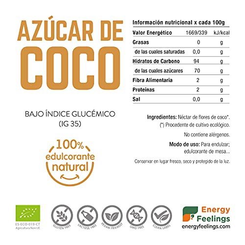 Energy Feelings Azúcar De Coco Ecológico, Xxl, 1000 Gramo