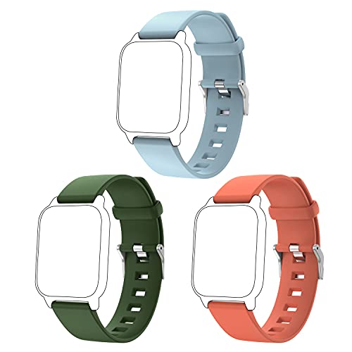 ENGERWALL Correa de Repuesto (Azul cielo + Verde militar + Naranja), solo para ENGERWALL Smartwatch