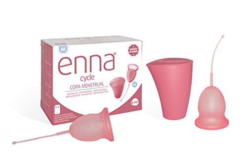 Enna Cycle - 2 Copas Menstruales Y Caja Esterilizadora, Salmón, Talla M