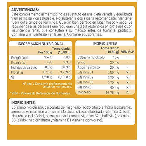 Epaplus Articulaciones Colágeno + Silicio + Ácido Hialurónico INSTANT-30 Días (326 gramos,sabor vainilla)