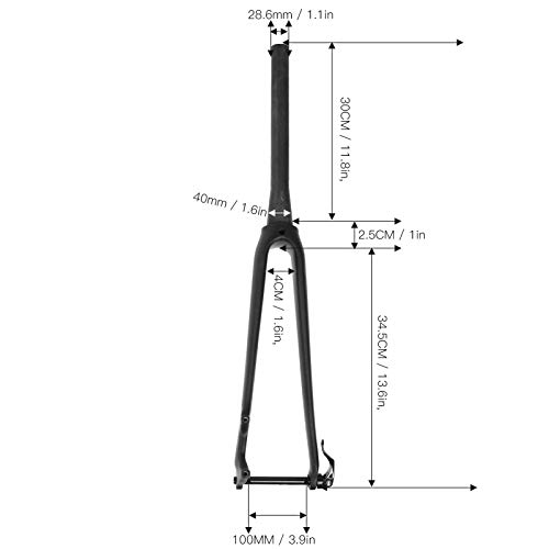 Equipo de Ciclismo Horquilla Delantera para Bicicleta 700C Horquilla Delantera para Bicicleta de Carretera Horquilla Delantera para Bicicleta de Carretera Cónica de Fibra de Carbono Horquilla de Suspe