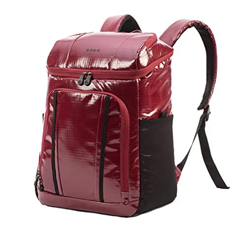 ERTHA – Nomad Cool - Mochila Nevera Isotérmica, Bolsa Térmica Porta Alimentos, Mochila Nevera para la Playa/Picnic/Barbacoa, Mochila Nevera Flexible, Mochila refrigeración 16 Horas, Rojo