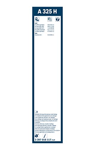 Escobilla limpiaparabrisas Bosch Rear A325H, Longitud: 325mm – 1 escobilla limpiaparabrisas para la ventana trasera