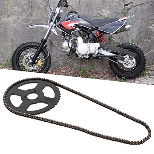 eslabón cadena 25h+Cadena de dientes 25H Piñón trasero + Cadena 144 eslabones Piñón Eje de 2 tiempos apto para Mini Moto eléctrica Bicicleta de bolsillo ATV Quad Accesorio