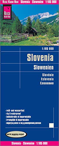 Eslovenia, mapa impermeable de carreteras. Escala 1:185.000 impermeable. Reise Know-How.