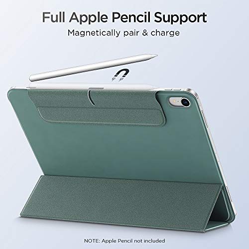 ESR Funda Magnética para iPad Air 4 (2020) 10,9 Pulgadas Cómoda Instalación Magnética, Compatible Emparejamiento y Carga Inalámbrica Apple Pencil, Cubierta Inteligente, Soporte Tríptico, Verde