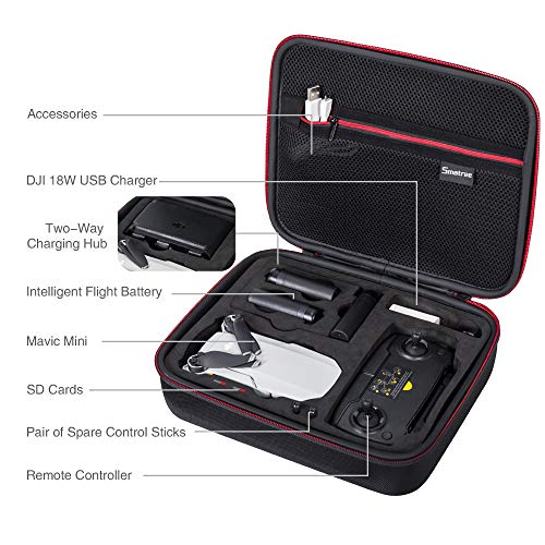 Estuche para dji Mavic Mini, Estuche de Transporte Ligero Smatree para dji Mavic Mini y Accesorios, Bolsa Portátil para Mavic Mini (NO para Mavic Mini 2, Drone y Accesorios no Están Incluidos)