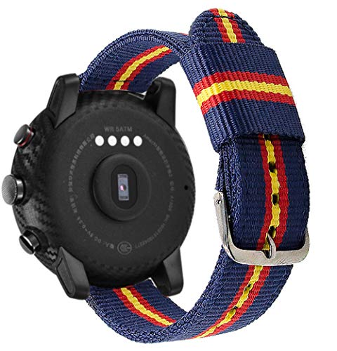 Estuyoya - Pulsera de Nailon Compatible con Xiaomi AMAZFIT Stratos 3 /Stratos 2/Stratos 2S /Amazfit GTR/Amazfit Pace/ 22mm Colores Bandera de España Transpirable Deportiva Casual Elegante - OTAN