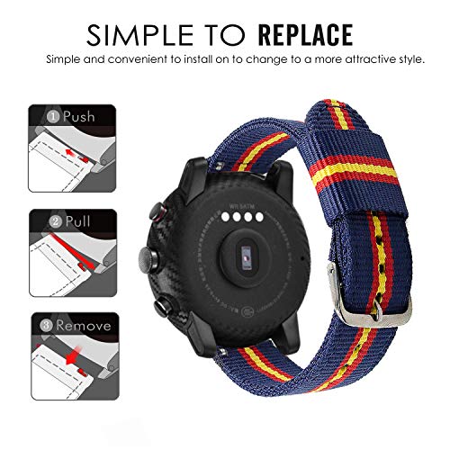 Estuyoya - Pulsera de Nailon Compatible con Xiaomi AMAZFIT Stratos 3 /Stratos 2/Stratos 2S /Amazfit GTR/Amazfit Pace/ 22mm Colores Bandera de España Transpirable Deportiva Casual Elegante - OTAN