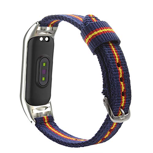 ESTUYOYA - Pulsera de Nailon compatible con Xiaomi Mi Band 6 / Mi Band 5 Colores Bandera España Doble Banda Cierre Hebilla Ajustable Transpirable Sistema de Seguridad Antiperdida - Otan