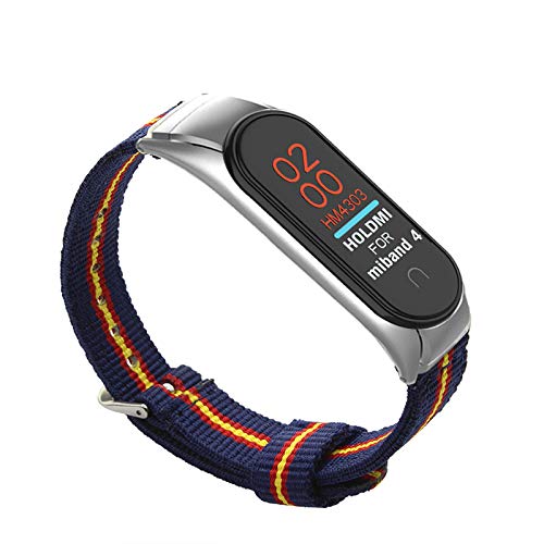 ESTUYOYA - Pulsera de Nailon compatible con Xiaomi Mi Band 6 / Mi Band 5 Colores Bandera España Doble Banda Cierre Hebilla Ajustable Transpirable Sistema de Seguridad Antiperdida - Otan