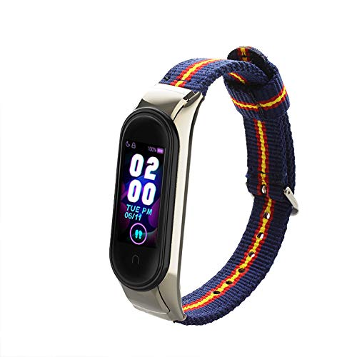 ESTUYOYA - Pulsera de Nailon compatible con Xiaomi Mi Band 6 / Mi Band 5 Colores Bandera España Doble Banda Cierre Hebilla Ajustable Transpirable Sistema de Seguridad Antiperdida - Otan