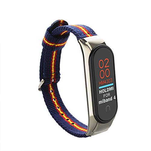 ESTUYOYA - Pulsera de Nailon compatible con Xiaomi Mi Band 6 / Mi Band 5 Colores Bandera España Doble Banda Cierre Hebilla Ajustable Transpirable Sistema de Seguridad Antiperdida - Otan