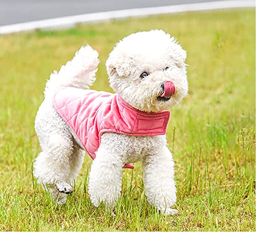 Etechydra - Chaqueta de Abrigo para Perro, Abrigo cálido para otoño e Invierno, Ropa de Perro Suave de Forro Polar, Chaquetas Ligeras y acogedoras para Perros pequeños, Rosa XL