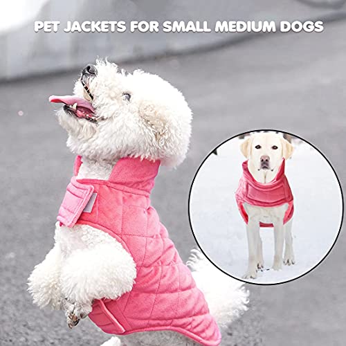 Etechydra - Chaqueta de Abrigo para Perro, Abrigo cálido para otoño e Invierno, Ropa de Perro Suave de Forro Polar, Chaquetas Ligeras y acogedoras para Perros pequeños, Rosa XL