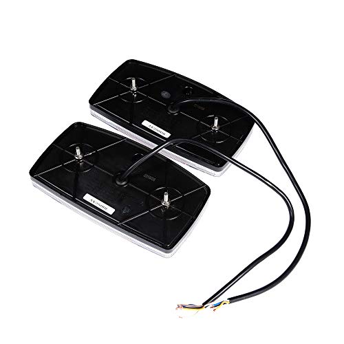 ETUKER 2PCS Pilotos LED Remolque, 10~30V Impermeable Universal Piloto Trasero Remolque Luces de Freno Traseras, Para Camión/RV/Caravana/Luces Remolque Traseras(53 Chips LED-1Par)