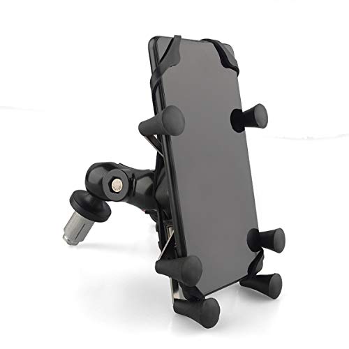 evomosa Soporte para Teléfono Celular de Motocicleta para Teléfonos Inteligentes de 3.5 '' - 6.5 '' compatibles con Motocicletas de Orificio Redondo