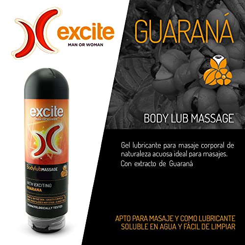 EXCITE Gel lubricante masaje con Guaraná de cultivo ecológico. 200ml.