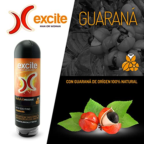 EXCITE Gel lubricante masaje con Guaraná de cultivo ecológico. 200ml.