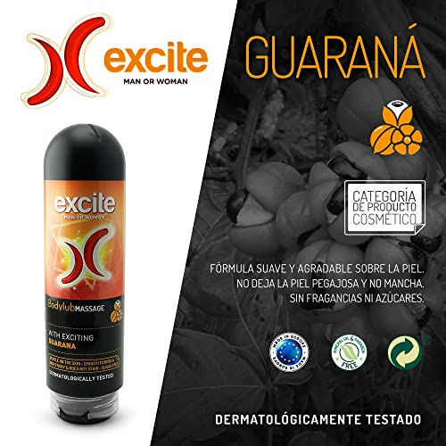 EXCITE Gel lubricante masaje con Guaraná de cultivo ecológico. 200ml.