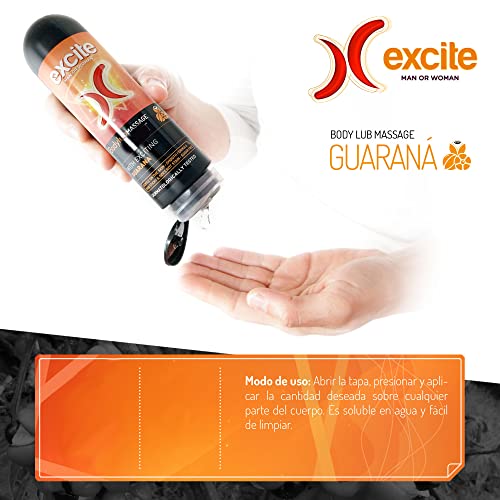 EXCITE Gel lubricante masaje con Guaraná de cultivo ecológico. 200ml.