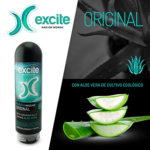 EXCITE Gel Lubricante masaje íntimo con Aloe Vera de cultivo ecológico. Lubricante íntimo. 200ml.