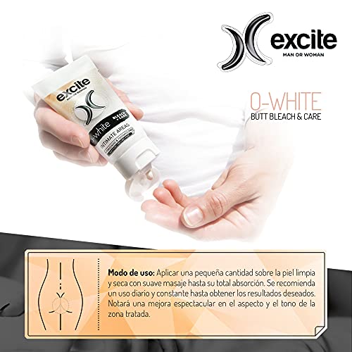 EXCITE O-WHITE Crema aclaradora corporal piel íntima mujer y hombre. Aclara y cuida la piel de axilas, entrepierna y tus partes más íntimas. 50 ml.