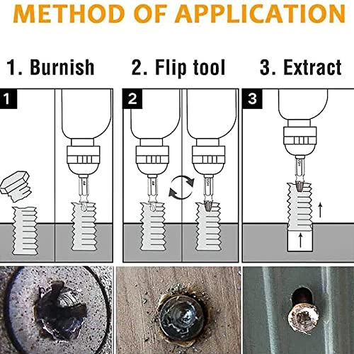 Extractor de Tornillos，6 tipos diferentes de extractores de tornillos, herramienta para quitar tornillos rotos HSS 4341, apto para quitar tornillos dañados o agrietados (dorados)