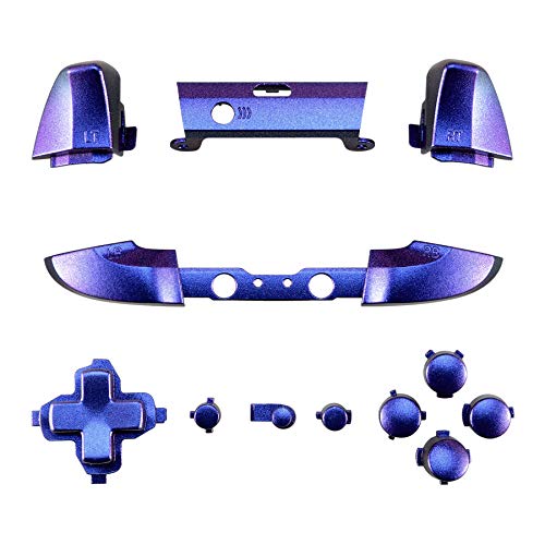 eXtremeRate Botones Completos para Xbox One S/X Botón de LB RB LT RT Bumpers Triggers Gatillos D-Pad ABXY Start Back Sync Botones con Herramientas para Xbox One S One X(Modelo 1708)-De Azul a Violeta