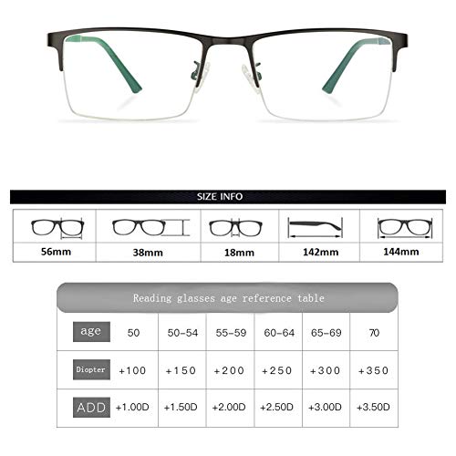 EYEphd 2021 Nuevas Gafas de Lectura fotocromáticas para Exteriores, Lentes de Resina asférica HD para Hombres, Montura Grande de Metal, Gafas Aumento hipermetropía +0,25 a +3,0,Marrón,+0.25