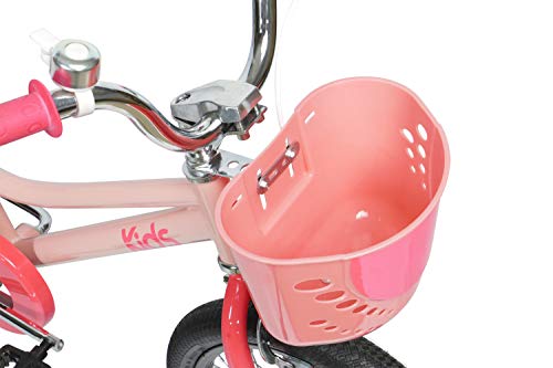 FabricBike Kids - Bicicleta con Pedales para niño y niña, Ruedines de Entrenamiento Desmontables, Frenos, Ruedas 12 y 16 Pulgadas, 4 Colores (Sweet Pink, 12": 2-3,5 Años (Estatura 70cm - 96cm))