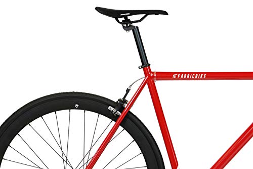 FabricBike Original Pro- Bicicleta Fixie, Piñon Fijo Flip-Flop, Single Speed, Cuadro Hi-Ten Acero, 10,45 kg. (Talla M) (Pro Red & Matte Black, S-49cm)