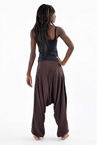 FANTAZIA - Pantalón Sarouel Bali de algodón nepalés Aladin sarwel – Talla S a XXXL – 100% algodón – Negro – Básico liso – Cómodo y original – creado en Francia, fabricación ética desde 2004.