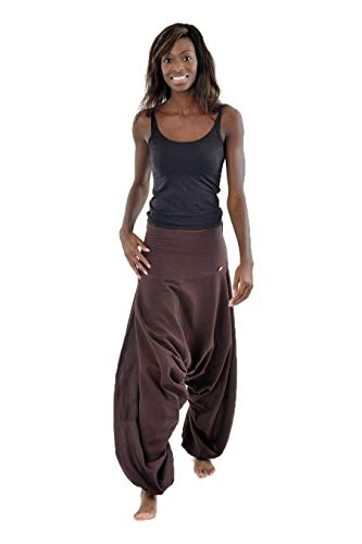 FANTAZIA - Pantalón Sarouel Bali de algodón nepalés Aladin sarwel – Talla S a XXXL – 100% algodón – Negro – Básico liso – Cómodo y original – creado en Francia, fabricación ética desde 2004.