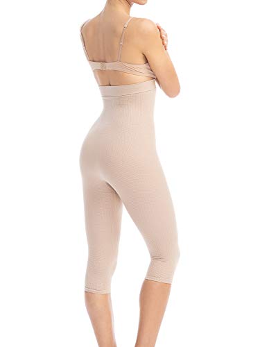 Farmacell 123 (Carne, XXL) Faja Pantalon con Cintura Alta Que Cubre hasta la Pantorrilla, con Efecto masajeador