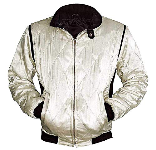 Fashion_First Movie Drive Scorpion Ryan Gosling - Chaqueta de satén bordada para hombre, blanco, M