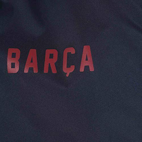 FCB FC Barcelona - Chaqueta Cortavientos Oficial - para Hombre - Impermeable - Azul Marino - Capucha - Grande