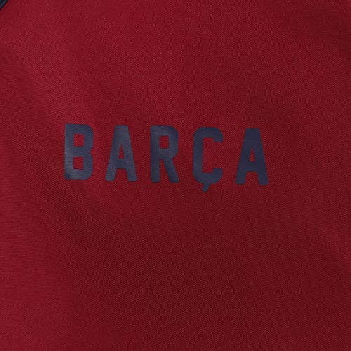 FCB FC Barcelona - Chaqueta Cortavientos Oficial - para niño - Impermeable - Azul Marino/Rojo - 12-13 años