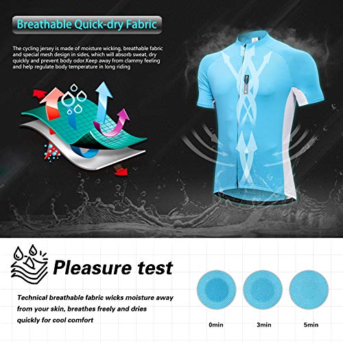 FEIXIANG Maillot de ciclismo para hombre, manga corta, camiseta de ciclismo, ropa de bicicleta con tejido transpirable de secado rápido