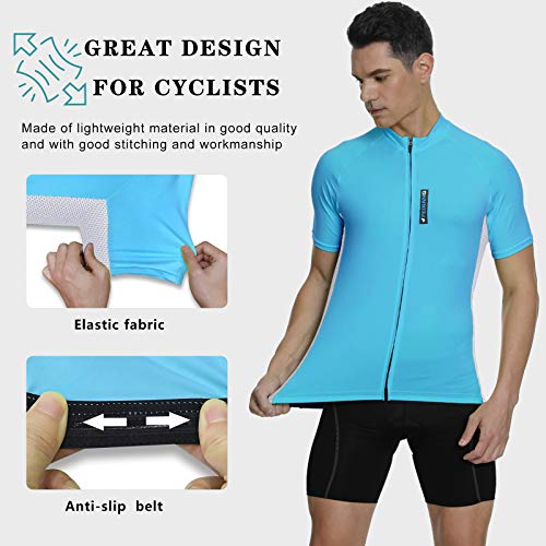 FEIXIANG Maillot de ciclismo para hombre, manga corta, camiseta de ciclismo, ropa de bicicleta con tejido transpirable de secado rápido