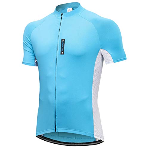 FEIXIANG Maillot de ciclismo para hombre, manga corta, camiseta de ciclismo, ropa de bicicleta con tejido transpirable de secado rápido