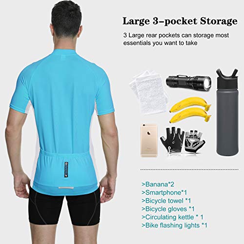 FEIXIANG Maillot de ciclismo para hombre, manga corta, camiseta de ciclismo, ropa de bicicleta con tejido transpirable de secado rápido