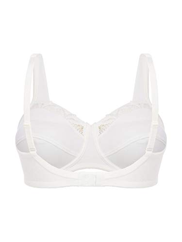 Felina 327-6 Women's Melina Natural Beige Embroidery Non-Wired Support Coverage Full Cup Bra 80E