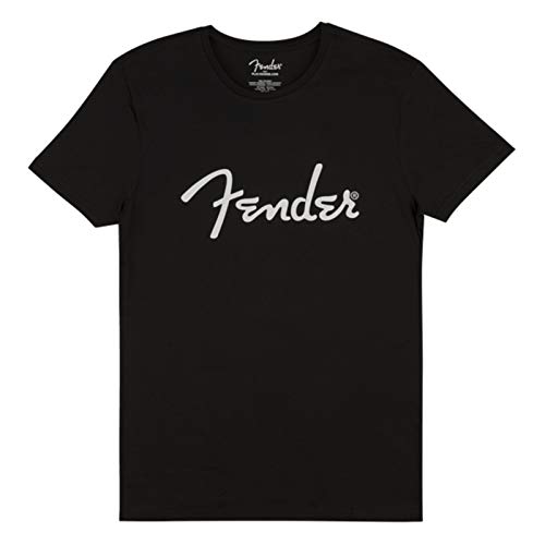 Fender Camiseta con Logotipo Original de Espaguetis, Color Negro, XL