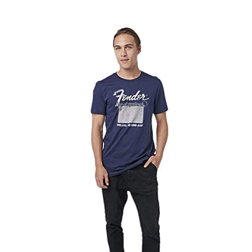 Fender© Deluxe Reverb - Camiseta (Talla S), Color Azul