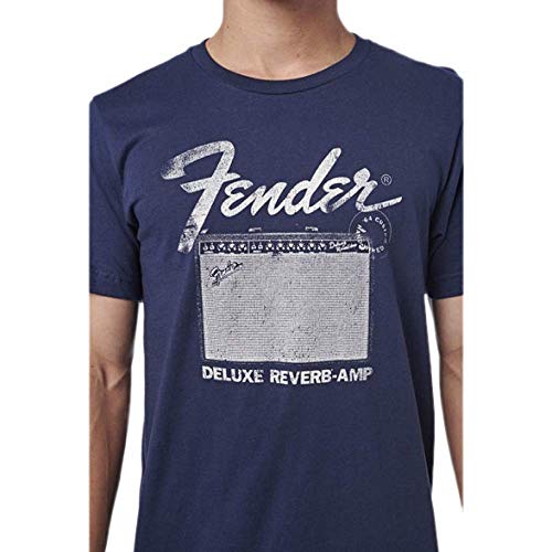 Fender© Deluxe Reverb - Camiseta (Talla S), Color Azul