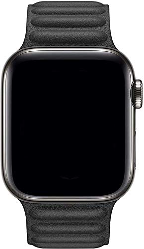 Fengyiyuda Cuero Correa Compatible con Apple Watch Correa 42mm 44mm 45mm,Correa Ajustable Correa de eslabones de piel Fuerte magnético Compatible con iWatch Series 7/SE/6/5/4/3/2/1(42/44/45mm Negro)